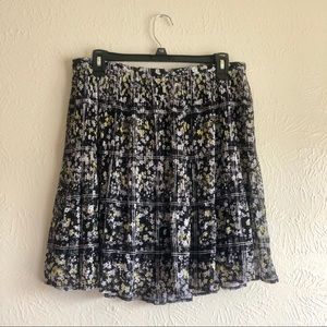 Elle Floral Miniskirt Black